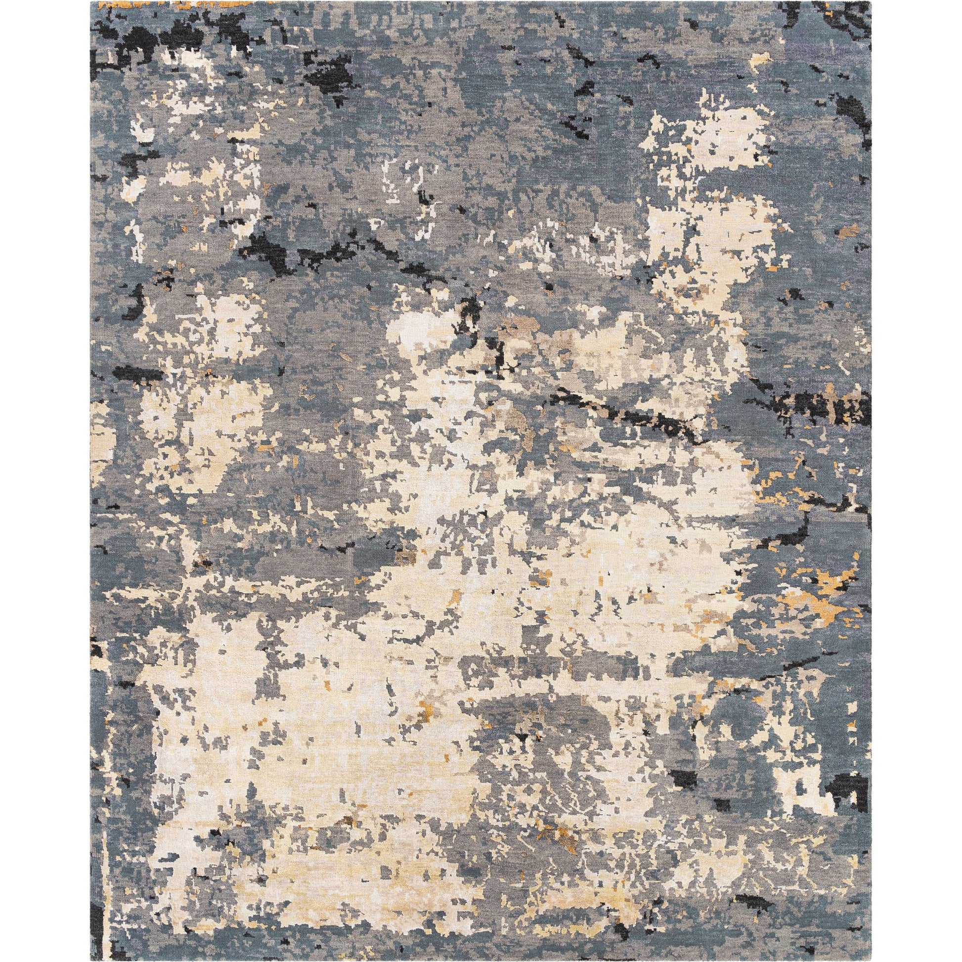 Arte Rug - 29615 by Surya in denim, black, saffron, beige, light beige, light gray. Made from 63% wool, 37% viscose in a unique style.
