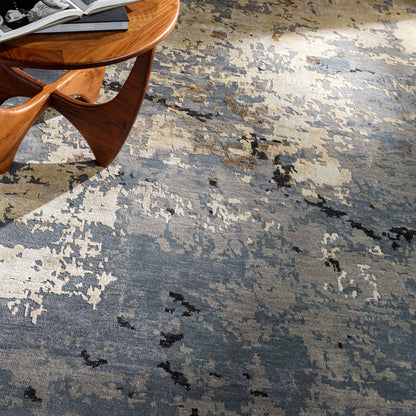 Arte Rug - 29615 by Surya in denim, black, saffron, beige, light beige, light gray. Made from 63% wool, 37% viscose in a unique style.