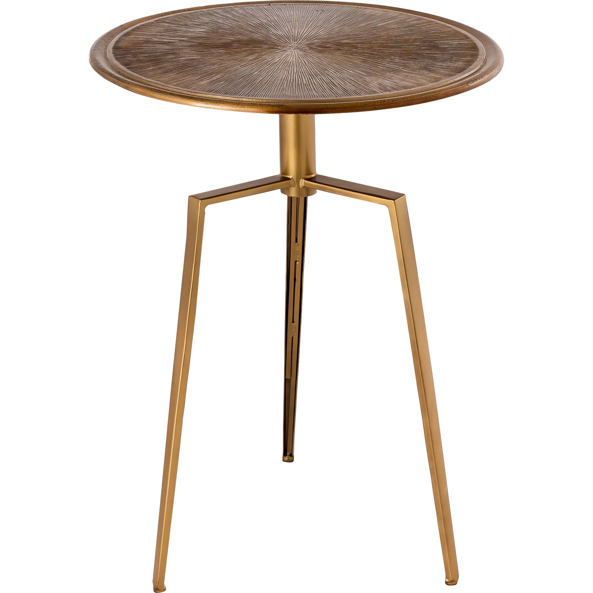Delos Side Table by Pasargad Home in aged brass. Made from metal in a eclectic & global style.