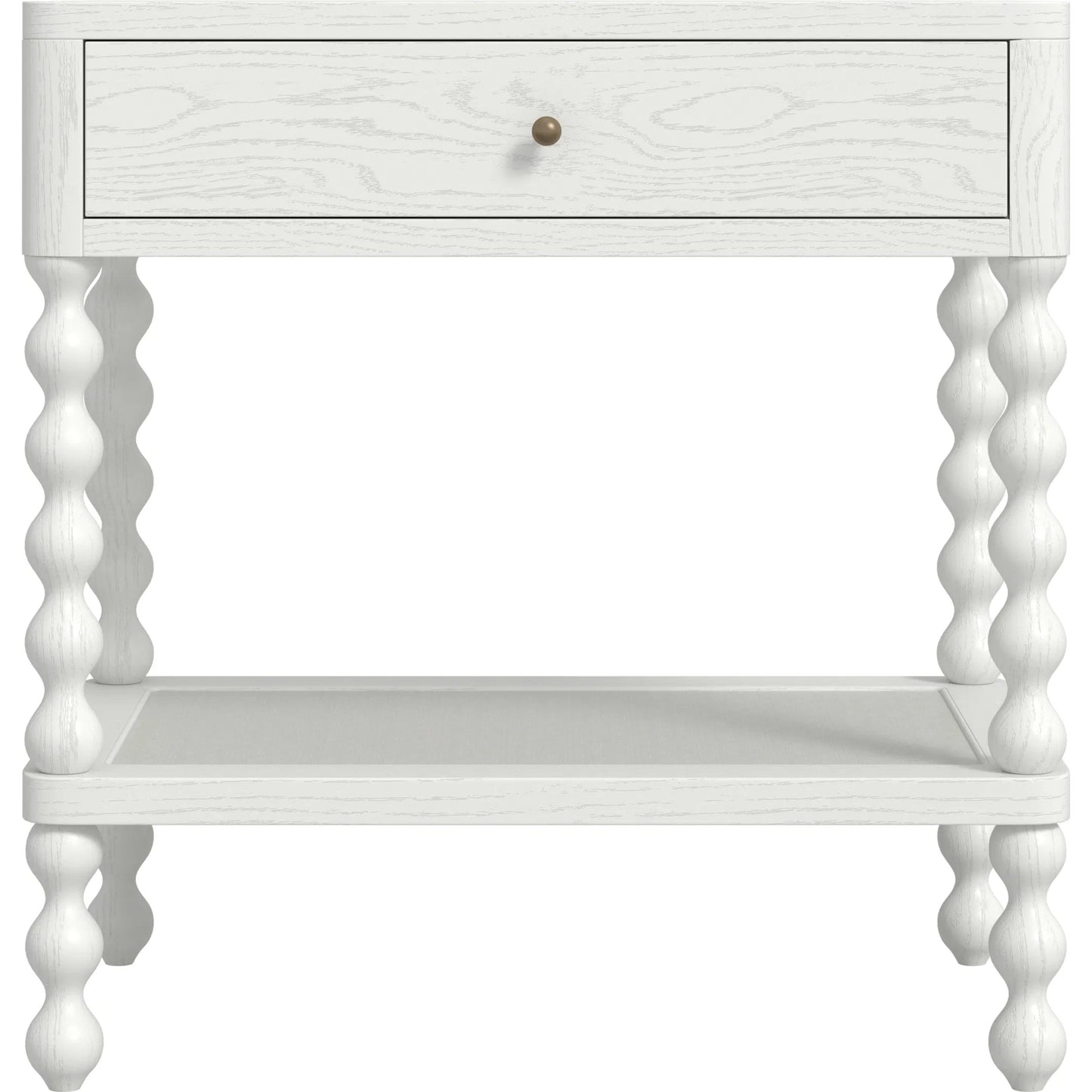 002 SI-2514192 | Additional Silo | Haven Open Nightstand by A.R.T. Furniture in warm white. Made from parawood solids, oak veneer in a transitional style.