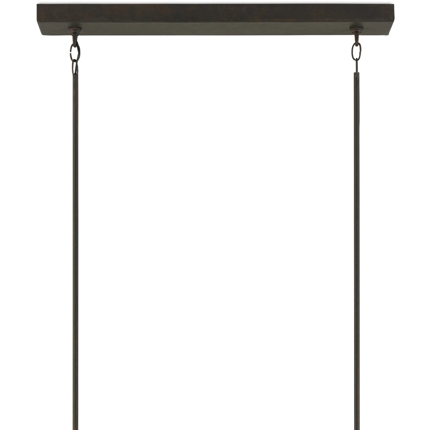014 SR-767928 | Closeup | Middleton Rectangular Chandelier by Currey and Company. Made from wrought iron in a modern style.