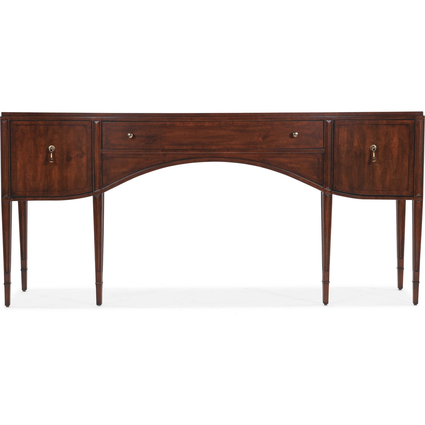 003 SI-2029000 | Additional Silo | Charleston 78" Console Table by Hooker Furniture in maraschino cherry. Made from cherry veneers, walnut inlay in a transitional style.