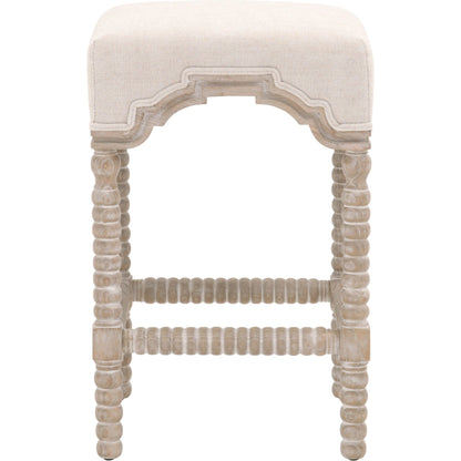 Rue Counter Stool by Essentials For Living in natural gray, bisque. Made from solid ash, 100% linen in a eclectic & global style.