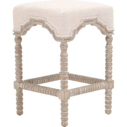 Rue Counter Stool by Essentials For Living in natural gray, bisque. Made from solid ash, 100% linen in a eclectic & global style.