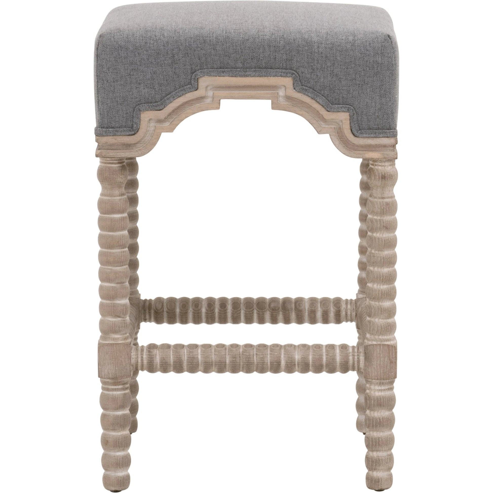 Rue Counter Stool by Essentials For Living in natural gray, bisque. Made from solid ash, 100% linen in a eclectic & global style.