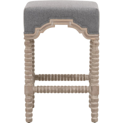 Rue Counter Stool by Essentials For Living in natural gray, bisque. Made from solid ash, 100% linen in a eclectic & global style.