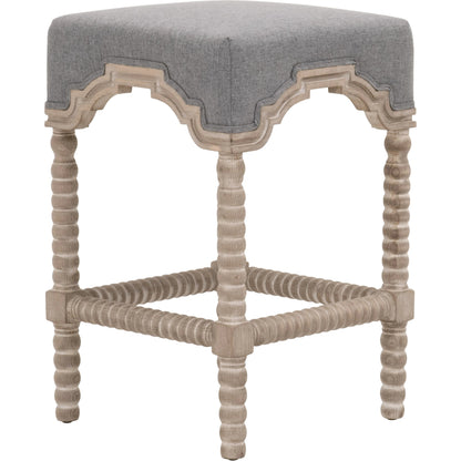 Rue Counter Stool by Essentials For Living in natural gray, bisque. Made from solid ash, 100% linen in a eclectic & global style.