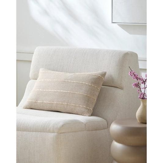 Ruth Lumbar Pillow - 516888 by Surya in ash, khaki, pearl, metallic - silver, prairie dust. Made from linen, viscose, cotton in a modern style.