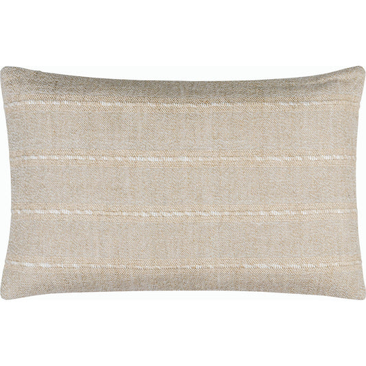 Ruth Lumbar Pillow - 516888 by Surya in ash, khaki, pearl, metallic - silver, prairie dust. Made from linen, viscose, cotton in a modern style.