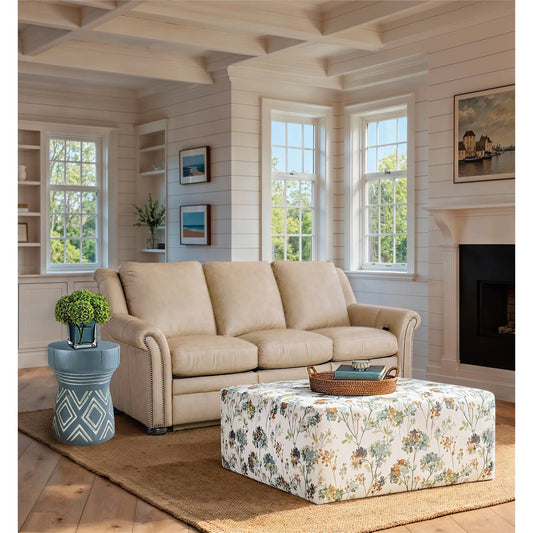 Commerce & Market Carved Stump Side Table by Hooker Furniture in blue. Made from resin in a transitional style.