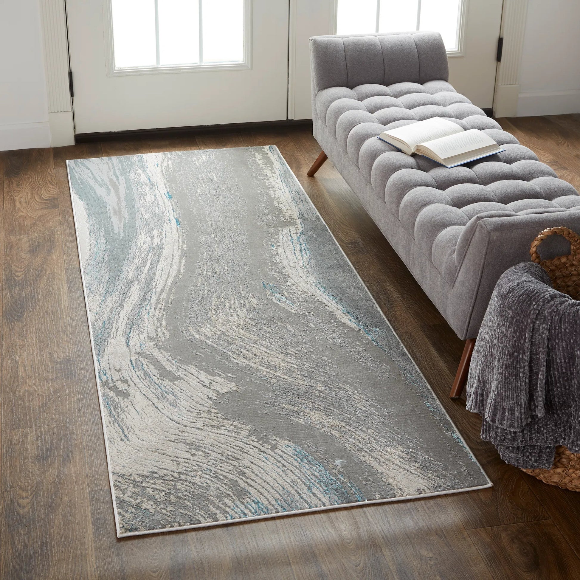 Azure Rug - 3524F by Feizy in gray, ivory, blue. Made from polyester, polypropylene in a unique style.