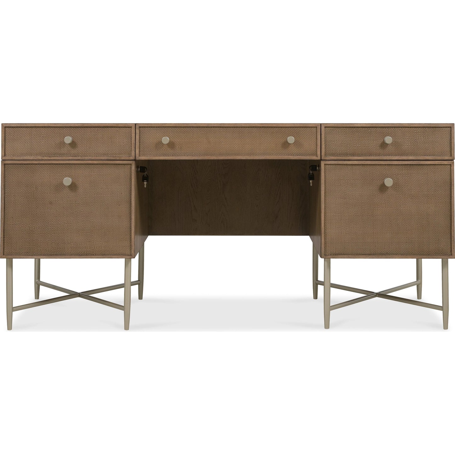003 SI-2250678 | Additional Silo | Sonnet Executive Desk by Hooker Furniture in medium wood and wren. Made from unique in a transitional style.