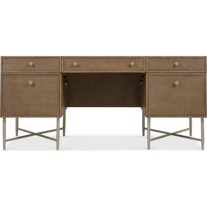 Sonnet Executive Desk by Hooker Furniture in medium wood and wren. Made from unique in a transitional style.