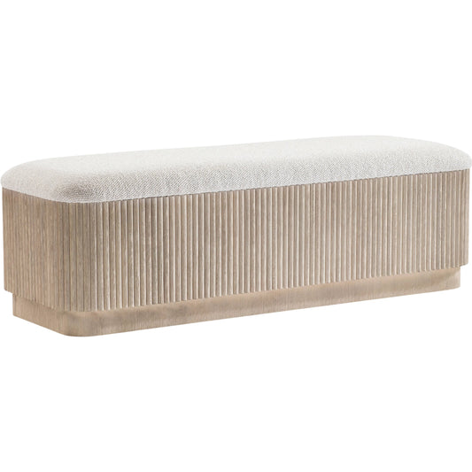 Lucerne Bench by Bernhardt in white. Made from fabric, wood in a unique style.