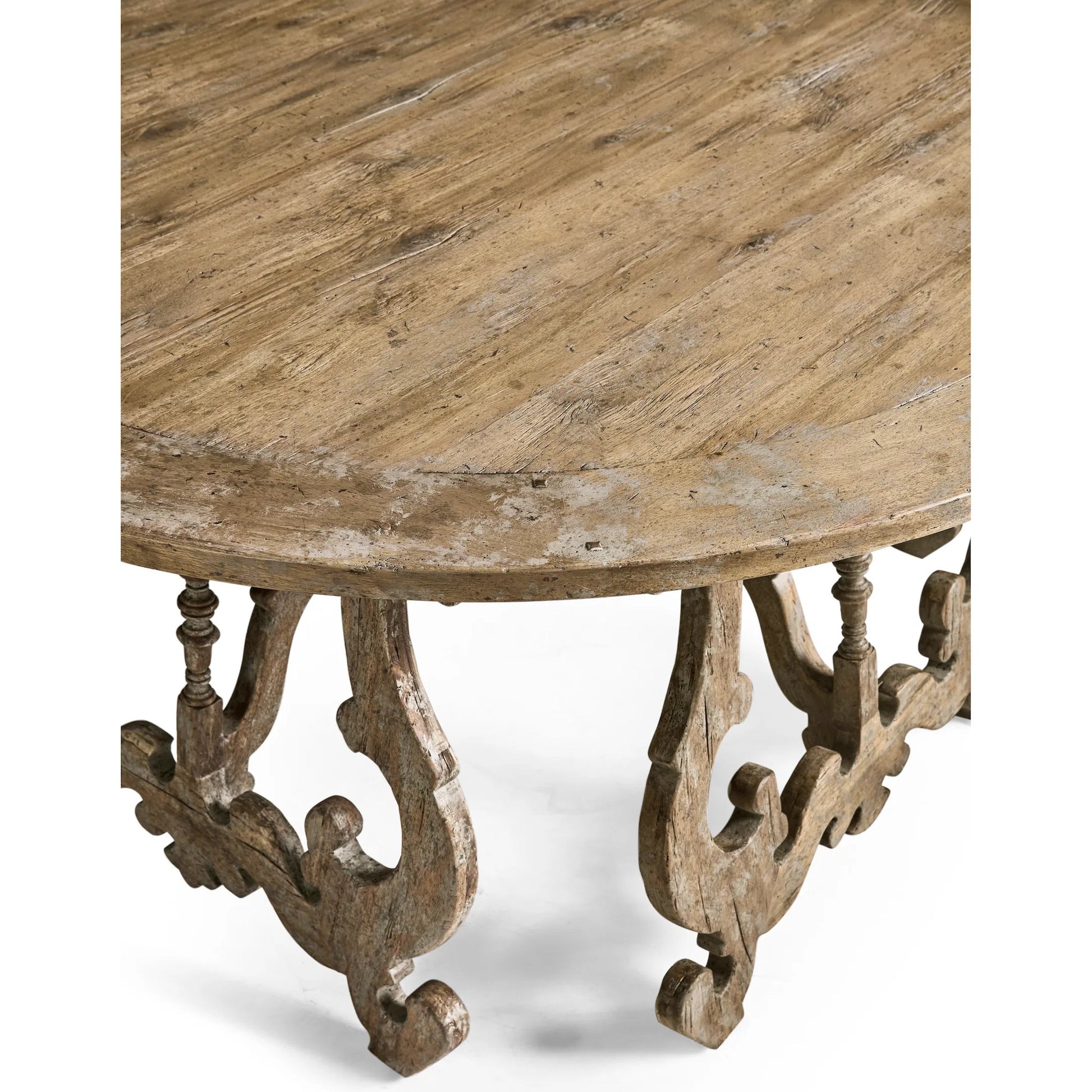 Caldera Centre Table by Jonathan Charles in light spain painted walnut. Made from acacia in a traditional style.