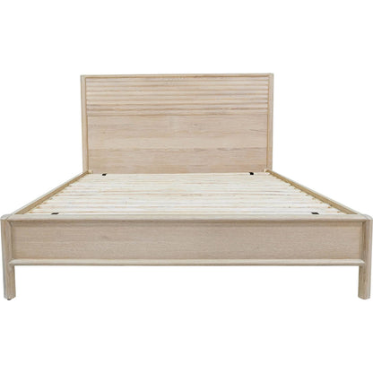 Runway Bed by LH Imports in light oak. Made from oak in a unique style.