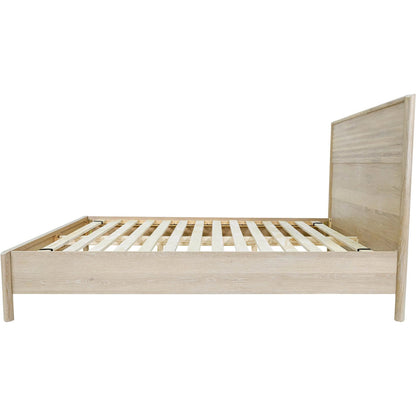 Runway Bed by LH Imports in light oak. Made from oak in a unique style.