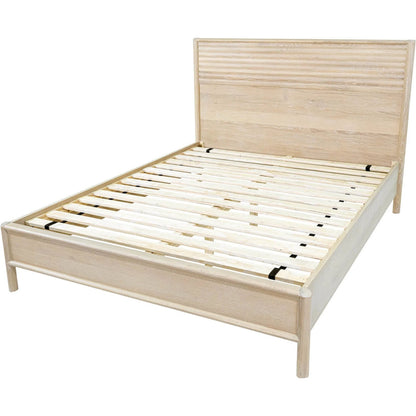 Runway Bed by LH Imports in light oak. Made from oak in a unique style.