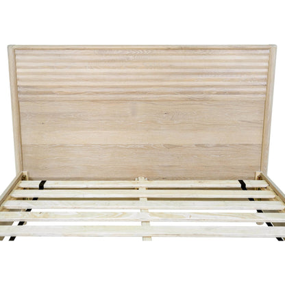 Runway Bed by LH Imports in light oak. Made from oak in a unique style.