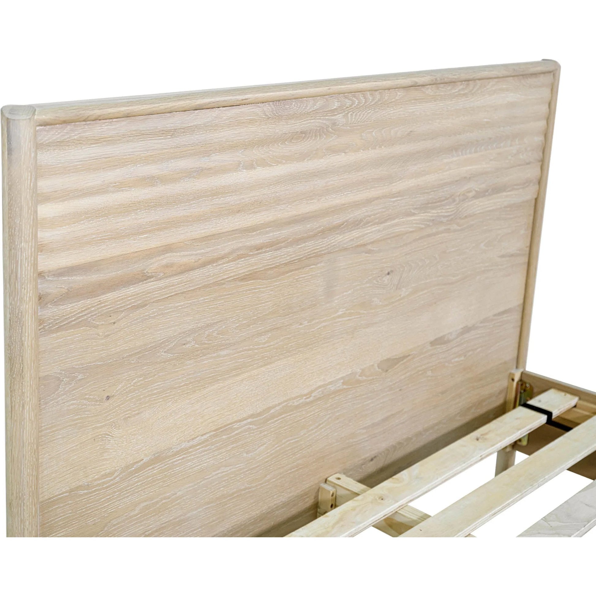 Runway Bed by LH Imports in light oak. Made from oak in a unique style.