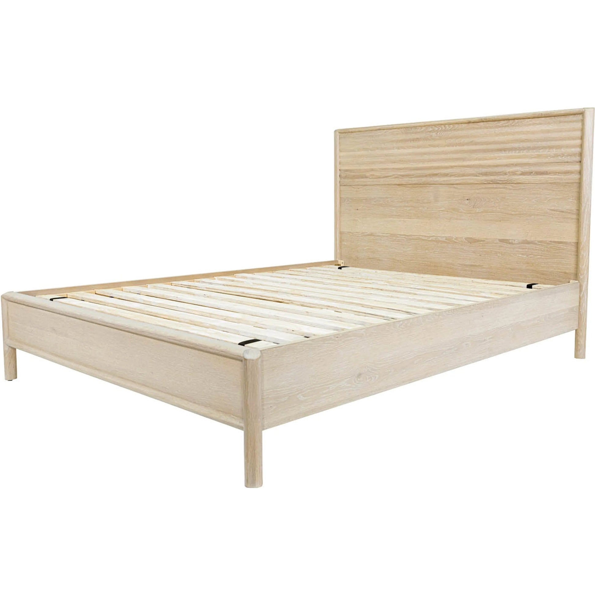 Runway Bed by LH Imports in light oak. Made from oak in a unique style.