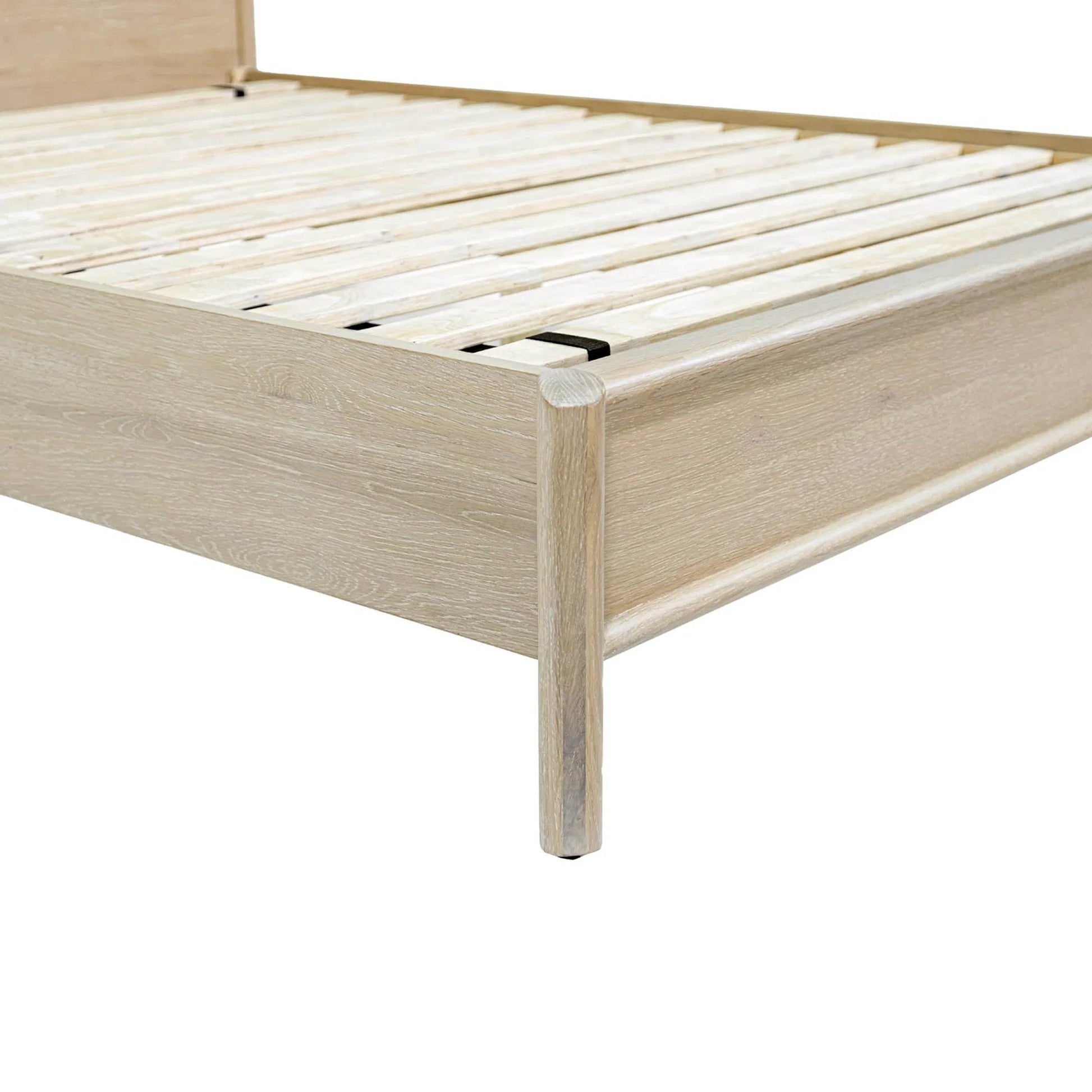 Runway Bed by LH Imports in light oak. Made from oak in a unique style.