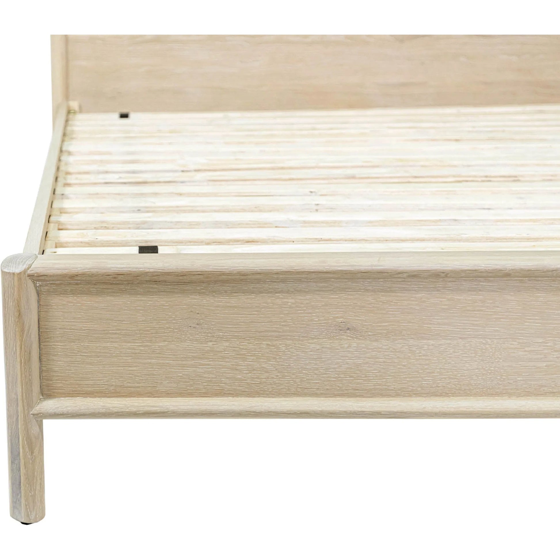 Runway Bed by LH Imports in light oak. Made from oak in a unique style.