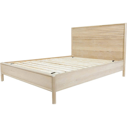 Runway Bed by LH Imports in light oak. Made from oak in a unique style.