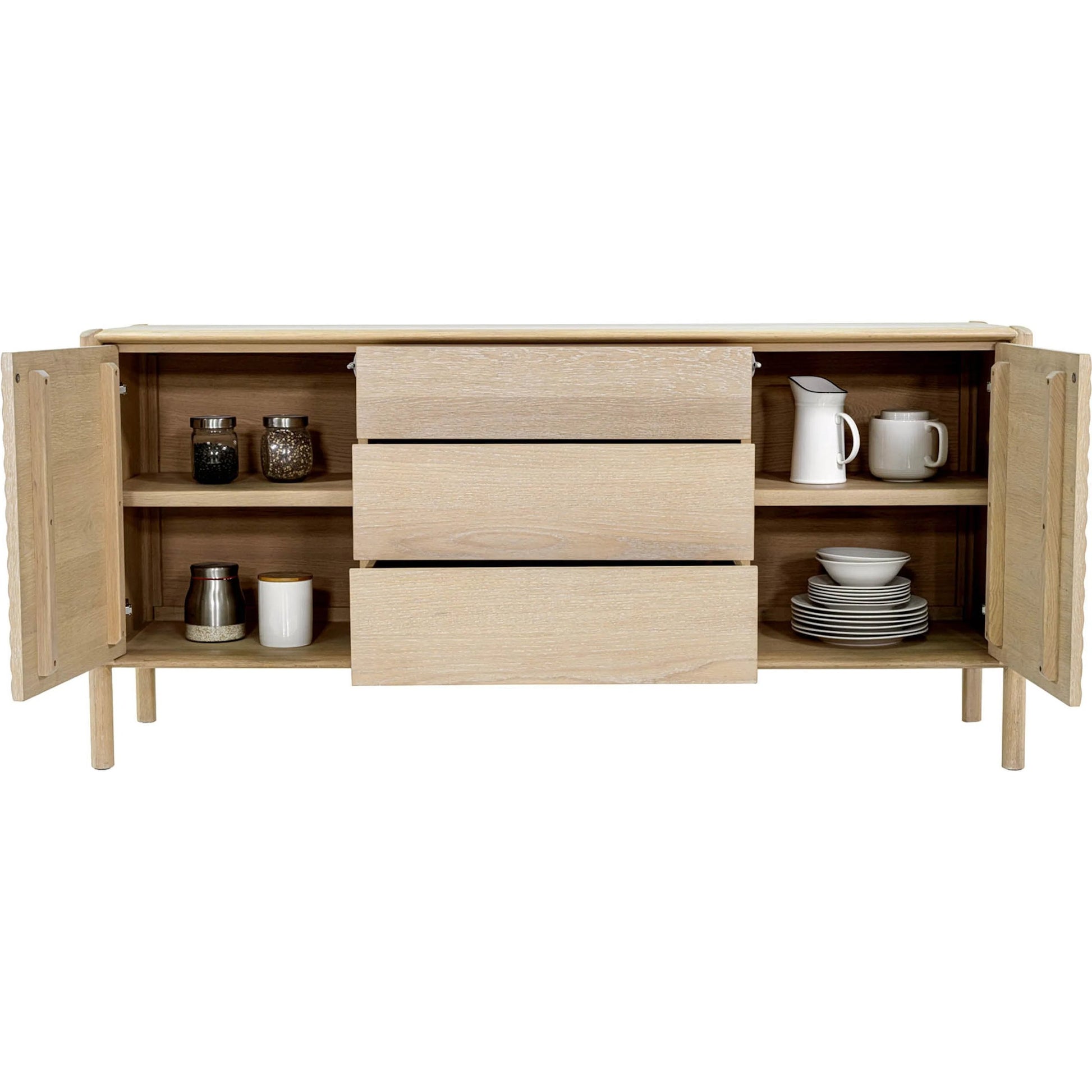 Runway Sideboard by LH Imports in light oak. Made from oak in a unique style.