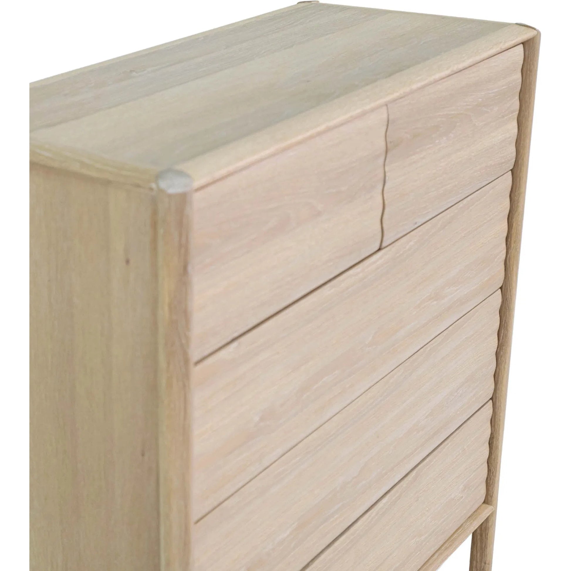 Runway 5 Drawer Chest by LH Imports in light oak. Made from oak in a unique style.