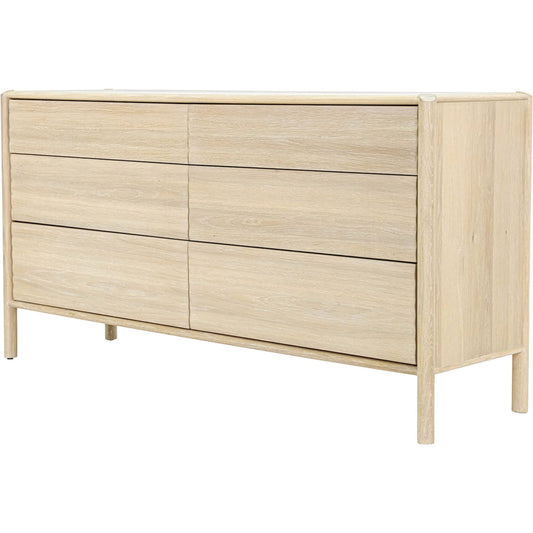 Runway 6 Drawer Dresser by LH Imports in light oak. Made from oak in a unique style.