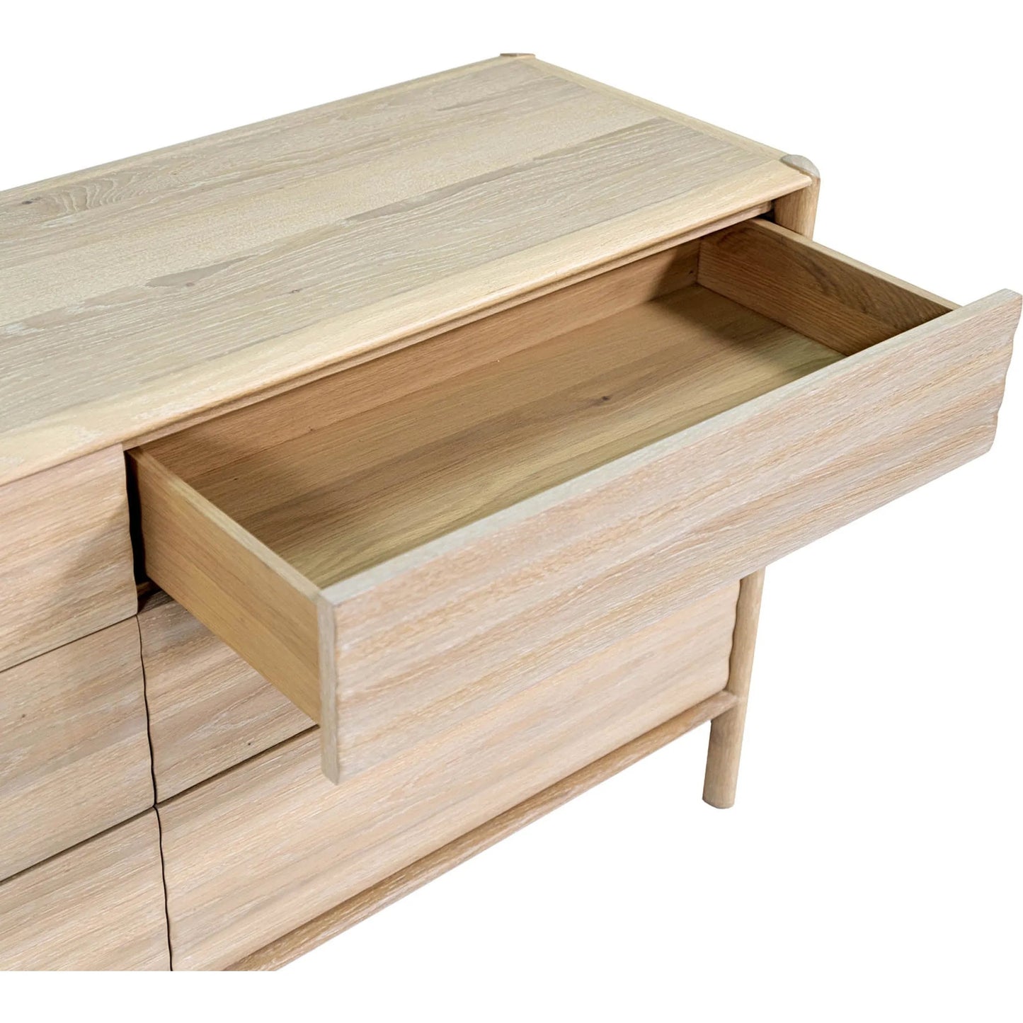 010 SI-2527549 | Closeup | Runway 6 Drawer Dresser by LH Imports in light oak. Made from oak in a unique style.