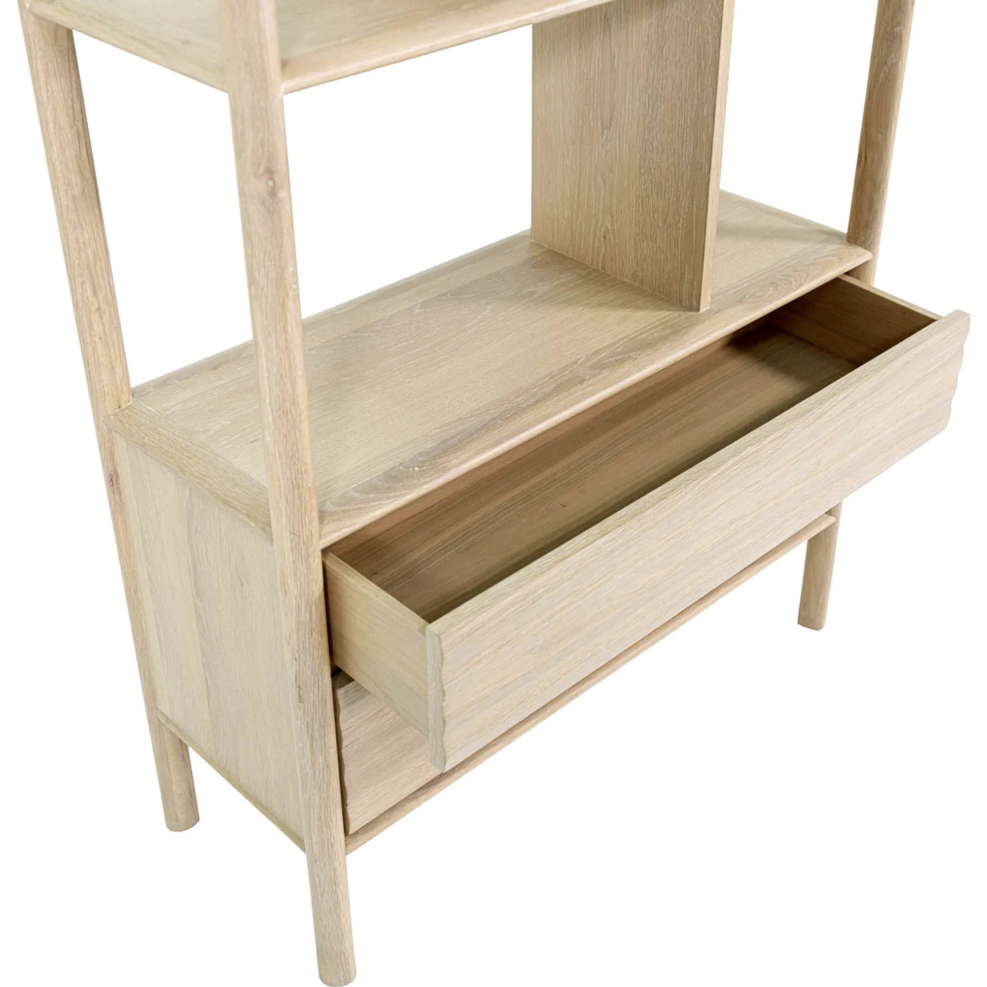 Runway Bookcase by LH Imports in light oak. Made from oak in a unique style.