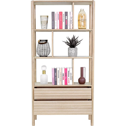 Runway Bookcase by LH Imports in light oak. Made from oak in a unique style.