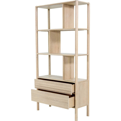 Runway Bookcase by LH Imports in light oak. Made from oak in a unique style.