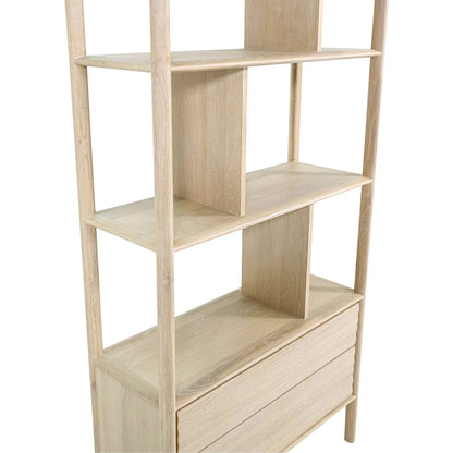 Runway Bookcase by LH Imports in light oak. Made from oak in a unique style.