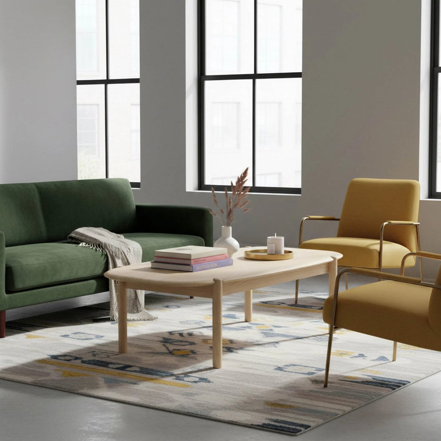 001 SI-2527554 | Lifestyle | Runway Coffee Table by LH Imports in light oak. Made from oak in a unique style.
