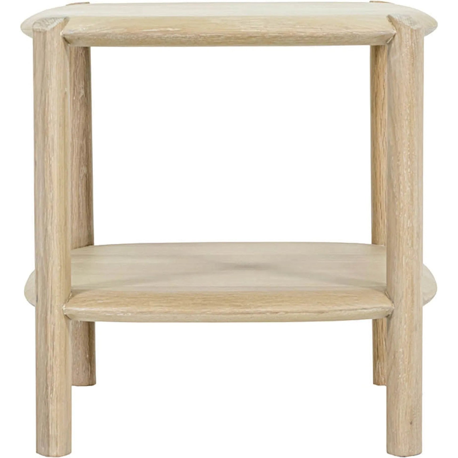 Runway Side Table by LH Imports in light oak. Made from oak in a unique style.
