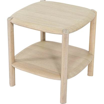 Runway Side Table by LH Imports in light oak. Made from oak in a unique style.