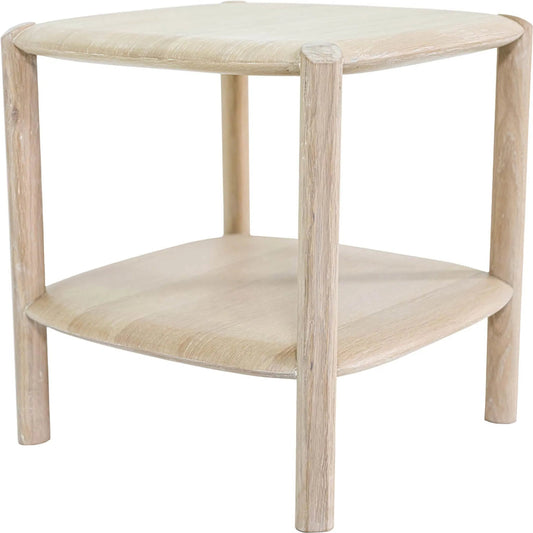 Runway Side Table by LH Imports in light oak. Made from oak in a unique style.