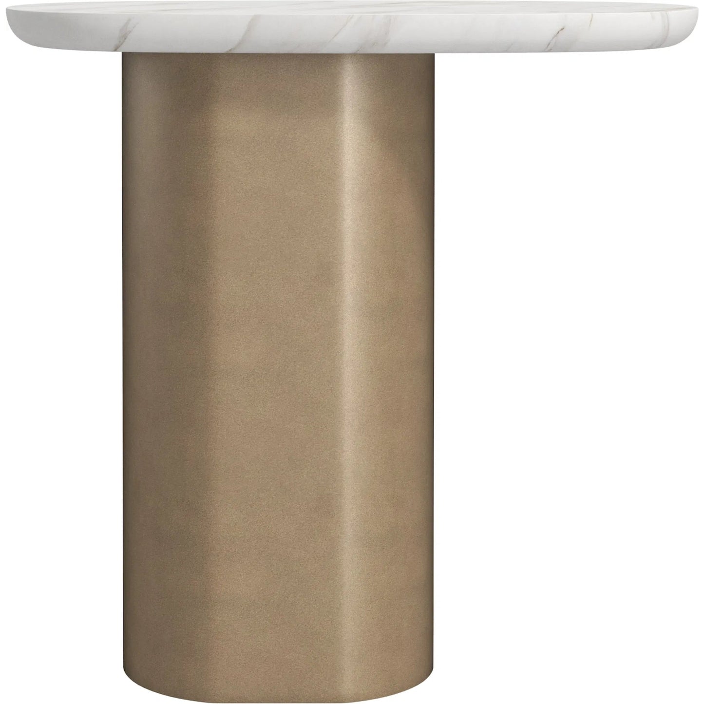 002 SI-2514205 | Additional Silo | Verge Chairside Table by A.R.T. Furniture in white and bronze. Made from materal(s): white marble top, resin base in a modern style.