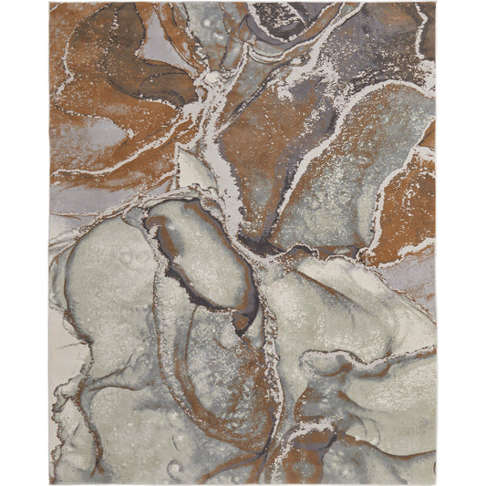 Clio Rug - 39K5F by Feizy in gray, brown. Made from polypropylene, polyester in a unique style.