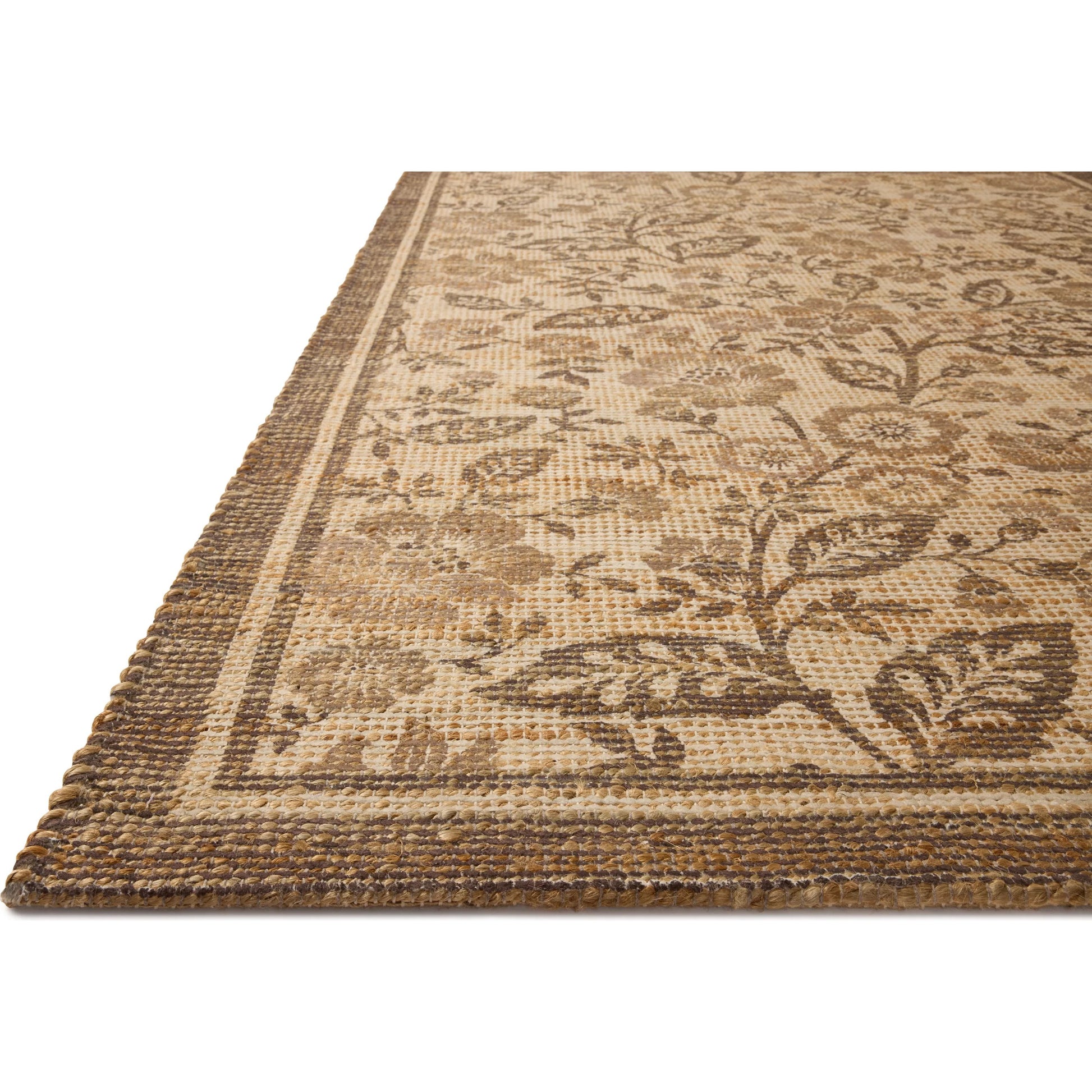 Rue RUE-03 Rug by Chris Loves Julia x Loloi in bark, mocha. Made from polyester, jute, cotton in a unique style.