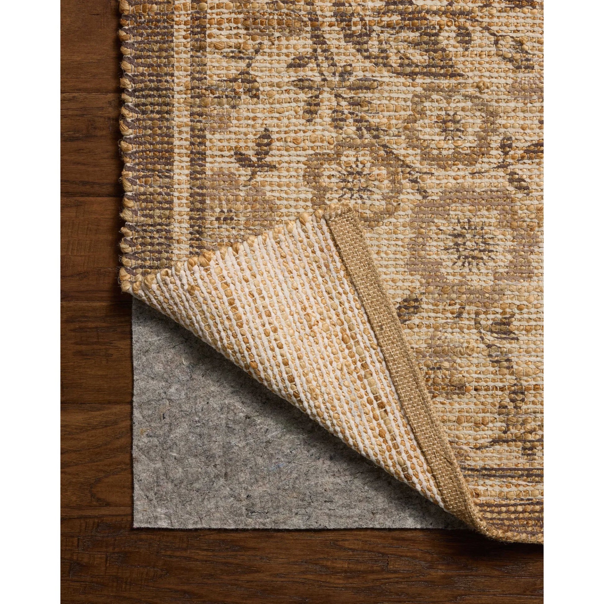 Rue RUE-03 Rug by Chris Loves Julia x Loloi in bark, mocha. Made from polyester, jute, cotton in a unique style.