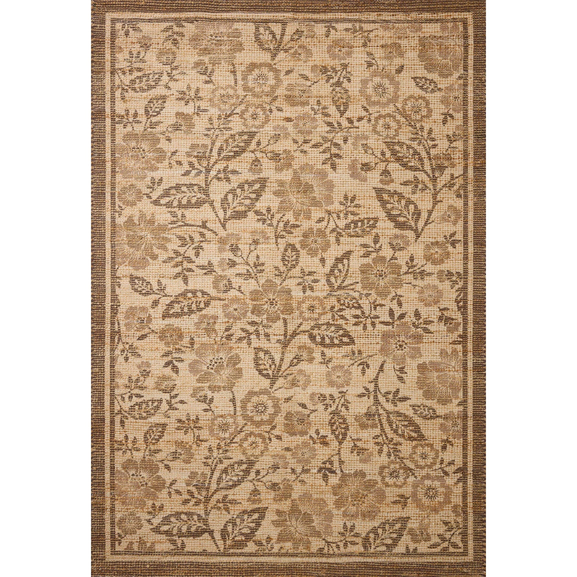 Rue RUE-03 Rug by Chris Loves Julia x Loloi in bark, mocha. Made from polyester, jute, cotton in a unique style.