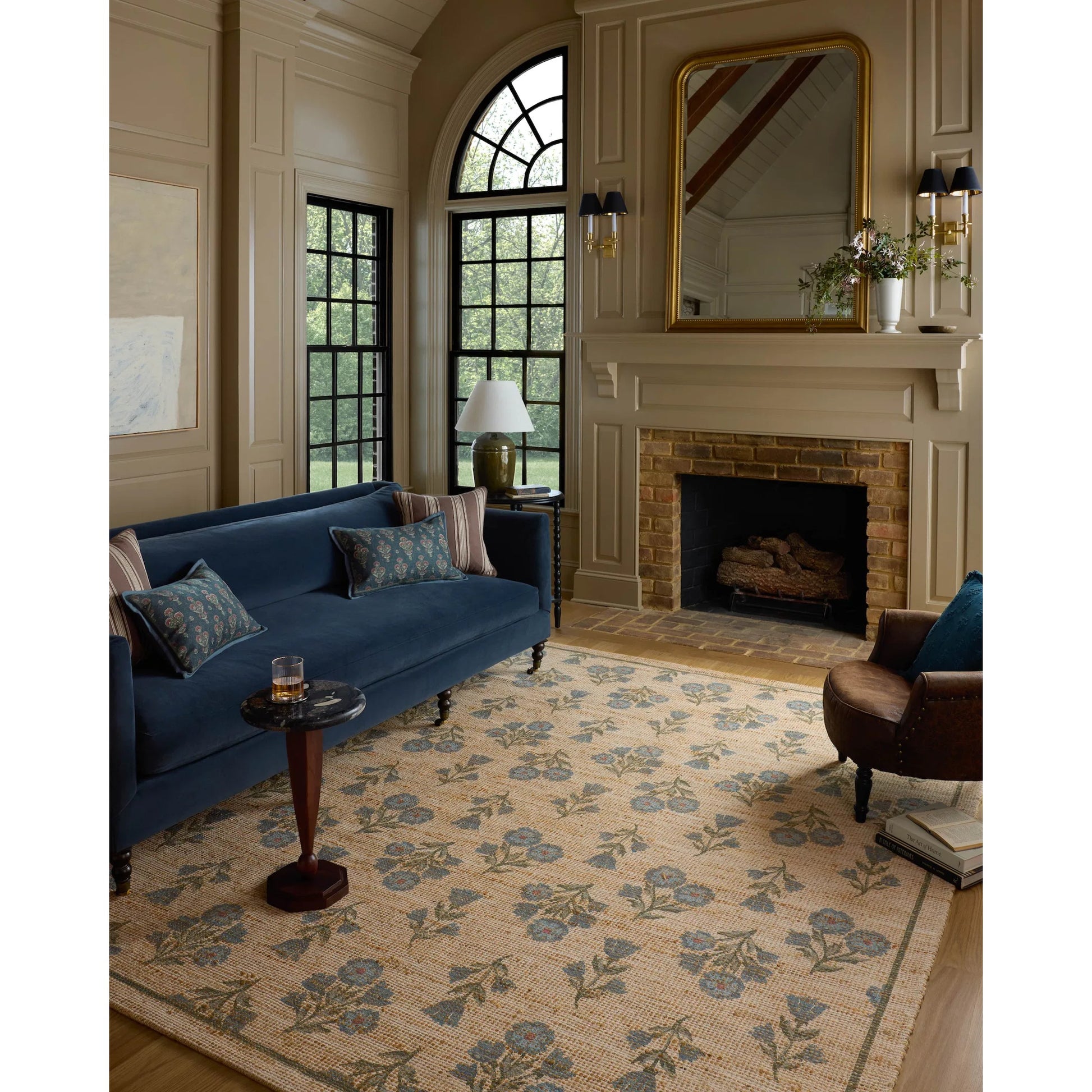 Rue RUE-04 Rug by Chris Loves Julia x Loloi in moss, blue. Made from polyester, jute, cotton in a unique style.