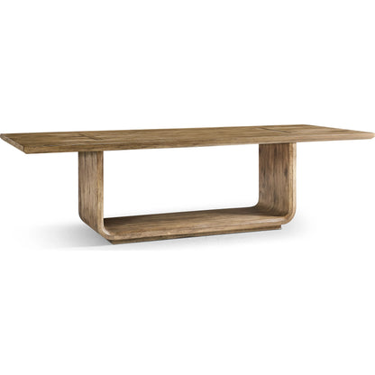 108" Stone Ridge Rectangular Table by Jonathan Charles in tully light acacia. Made from acacia veneer in a transitional style.