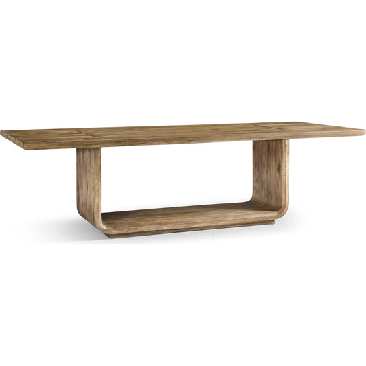 108" Stone Ridge Rectangular Table by Jonathan Charles in tully light acacia. Made from acacia veneer in a transitional style.