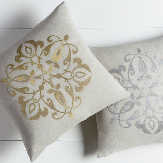 Ravati Pillow - 9845 by Surya. Made from 100% linen in a traditional style.