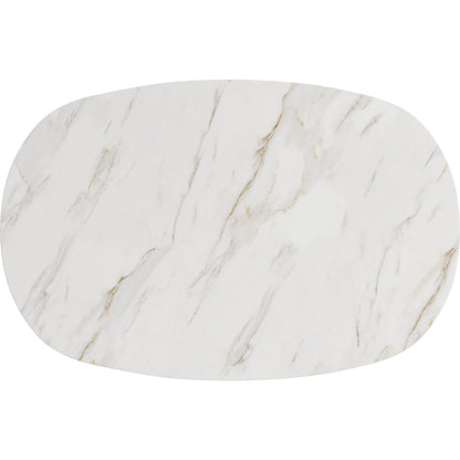 Verge Chairside Table by A.R.T. Furniture in white and bronze. Made from materal(s): white marble top, resin base in a modern style.